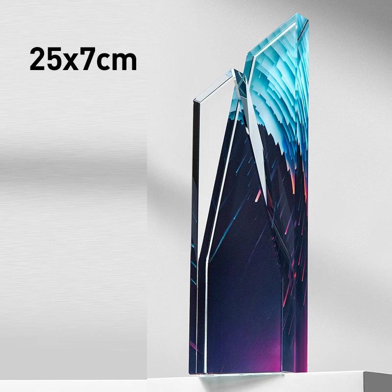 Customized Crystal Trophy, Color Printing Prize Sports Annual Meeting Awards Outstanding Employee Souvenir, Home Decoration, 1Pc