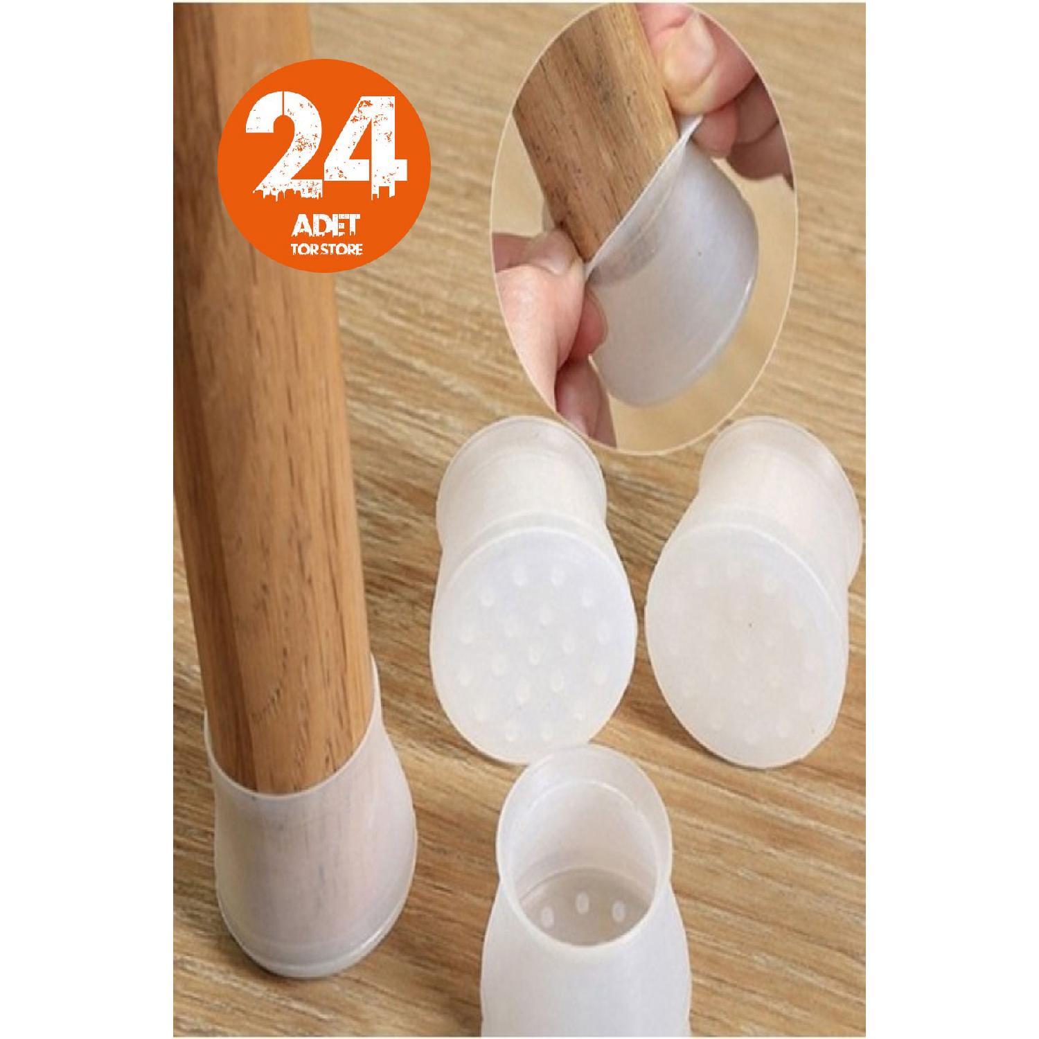 

Набір із 24 силіконових устілок для ніг столу та стільця, протиковзкий захисний чохол для підлоги