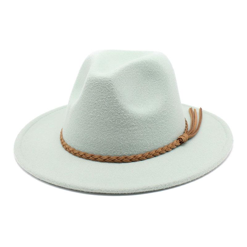 Fedora Hat Woolen Top Hat Jazz Hat Men'S And Women'S Woolen Hats