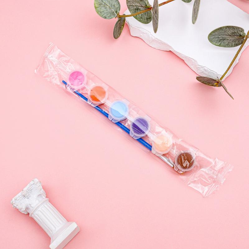 12-Color Acrylic Paint Strips with Plaster Doll for Kids DIY Graffiti, 3ml Each