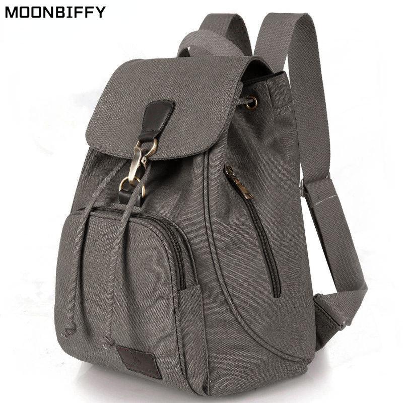 Fashion Backpacks for Teenage Girls Woman Canvas Backpacks Female Vintage Bag Retro College Student School Bags Fabric Knapsack