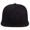 Flame Embroidery Baseball Caps Polyester Snapback Baseball Hat Unisex Punk Hat  Street Dance