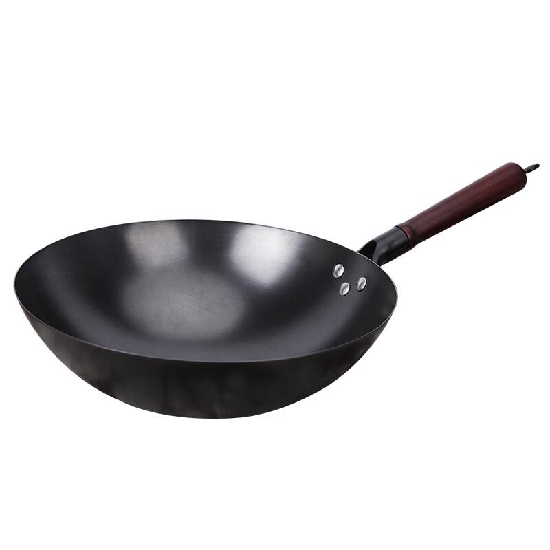 Hakka Flavor 36cm Hand-Forged Iron Wok with Lid