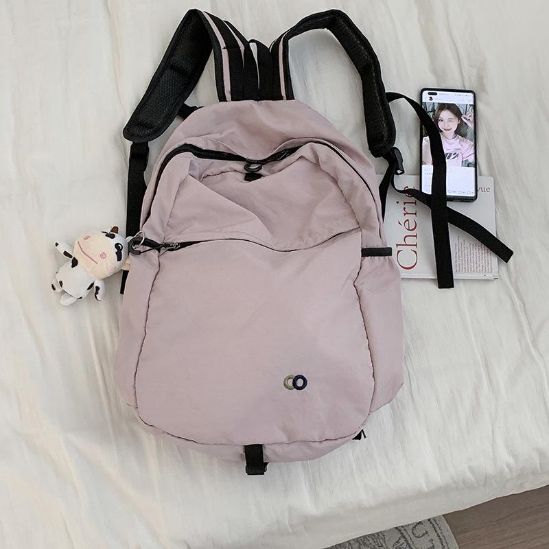 Korean Version of Student Backpack Bag for Women 2025 New Nylon Rucksack Large Capacity Travel Bag