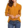 Dot Print V-neck Long Sleeved Loose Women's Blouses & Shirts
