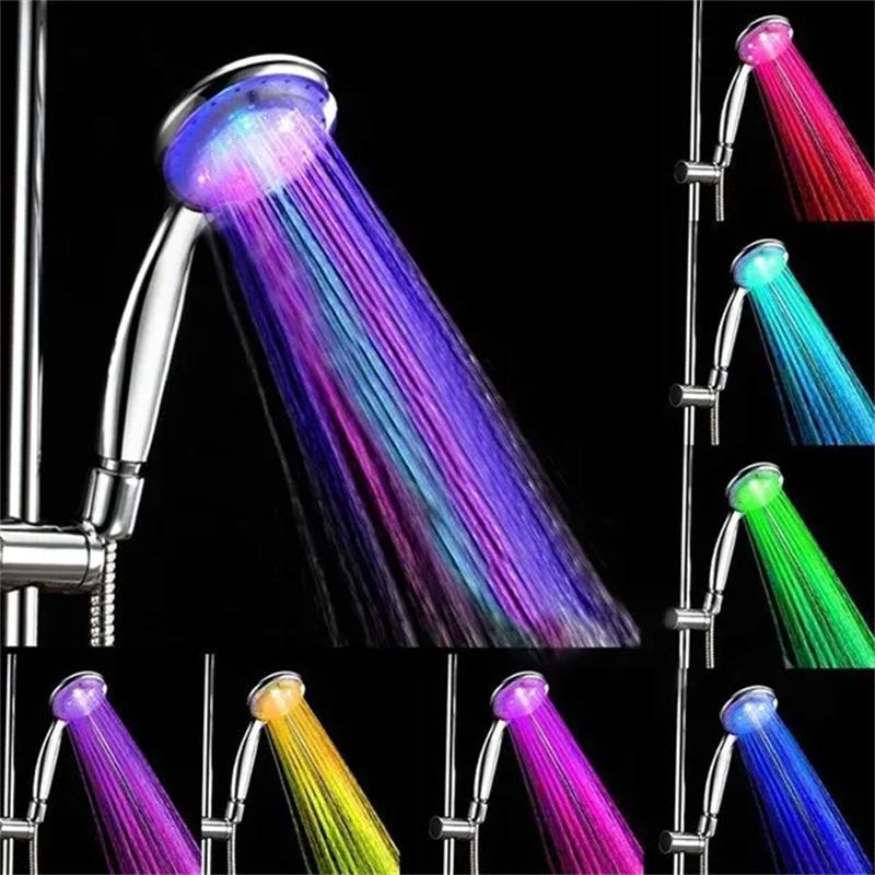 7 Colors Changing LED Shower Head Rainfall Shower Sprayer Water Saving Showerhead Bathroom Accessories Replacement Shower Head