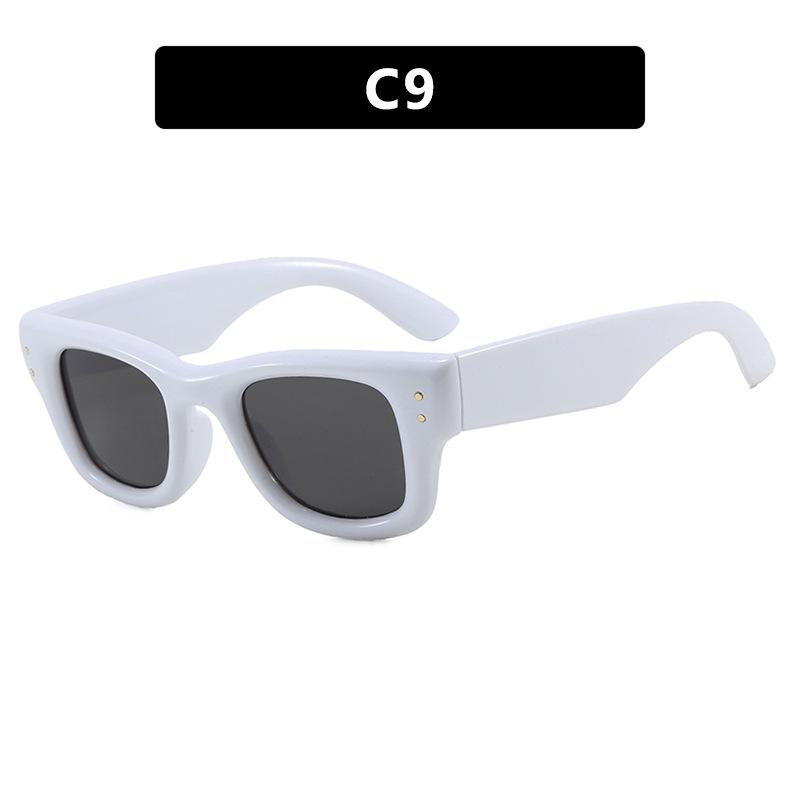 

Unisex Square Sunglasses Retro Full Frame PC Lens 9 Colors 2025 Fashion Sun Glasses for Party Street Style as pictures