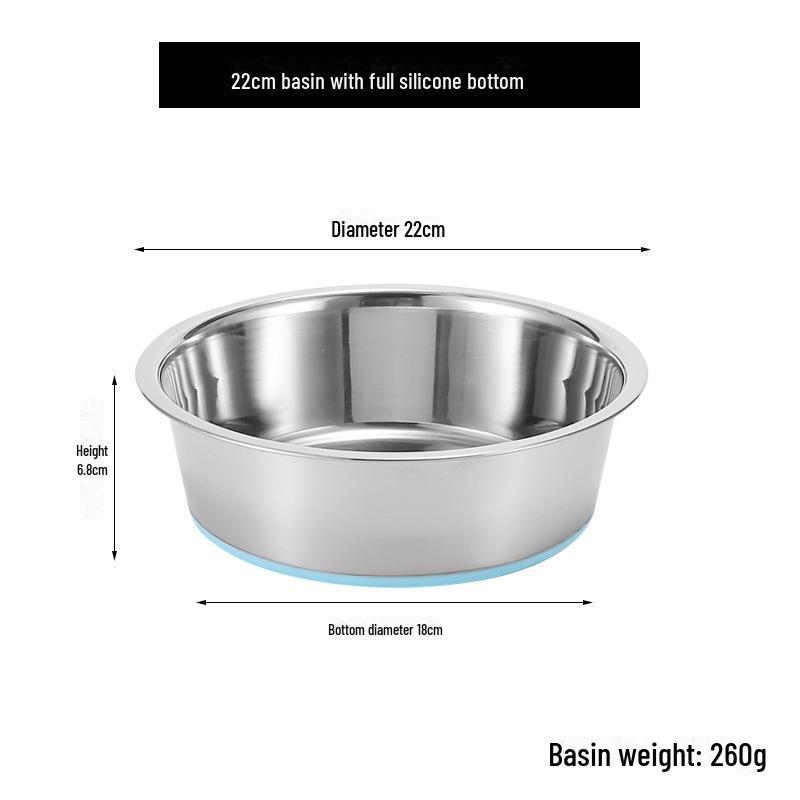 

Миска для домашних животных из нержавеющей стали — прочная, многоразмерная кормушка для собак и кошек с рисунком в виде лапы Silicone Bottom Fully Covered