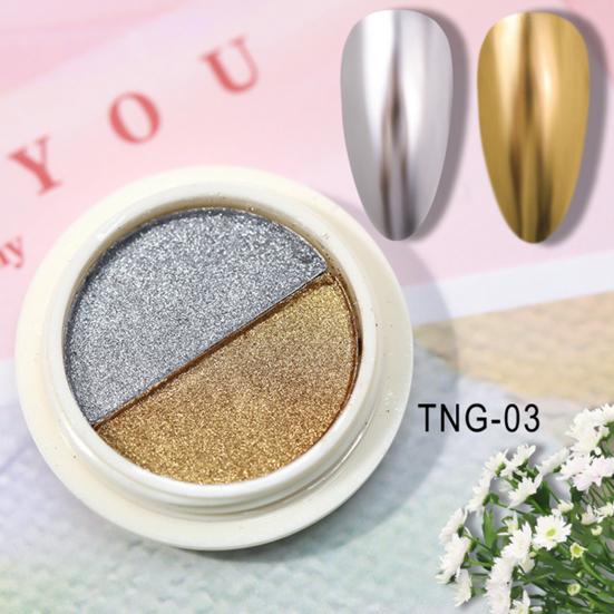 20G Chrome Nail Powder 2 Metallic Holographic Pigment Colors Mirror Effect Powder DIY Gel Nail Art