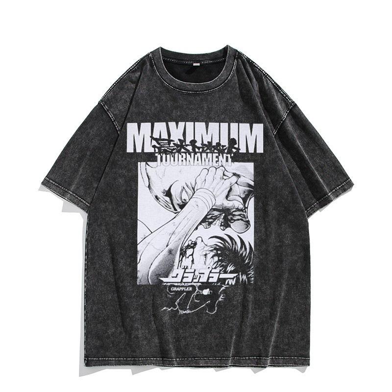 Unisex Anime Baki Haman Trička Harajuku Vintage Bavlněná Praná Top Pro Muže Hip Hop Streetwear Oversize Tričko