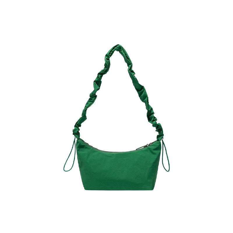 

Anta Fashionable Ruched Shoulder Strap Fabric Shoulder Bag Unisex bags Green 192628121-4 Green