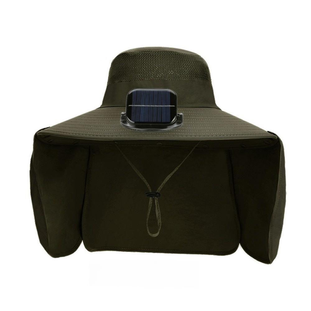 Waterproof Solar Fan Hat UPF50+ Fishing Hat Gift Wide Brim Hat Hiking
