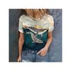 Modny Damski T-shirt Drukowany 3D Letni Oddychający Casual Wszechstronny