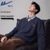 Warrior Vintage Polo-Collar Faux-Two-Piece Pullover Sweatshirt