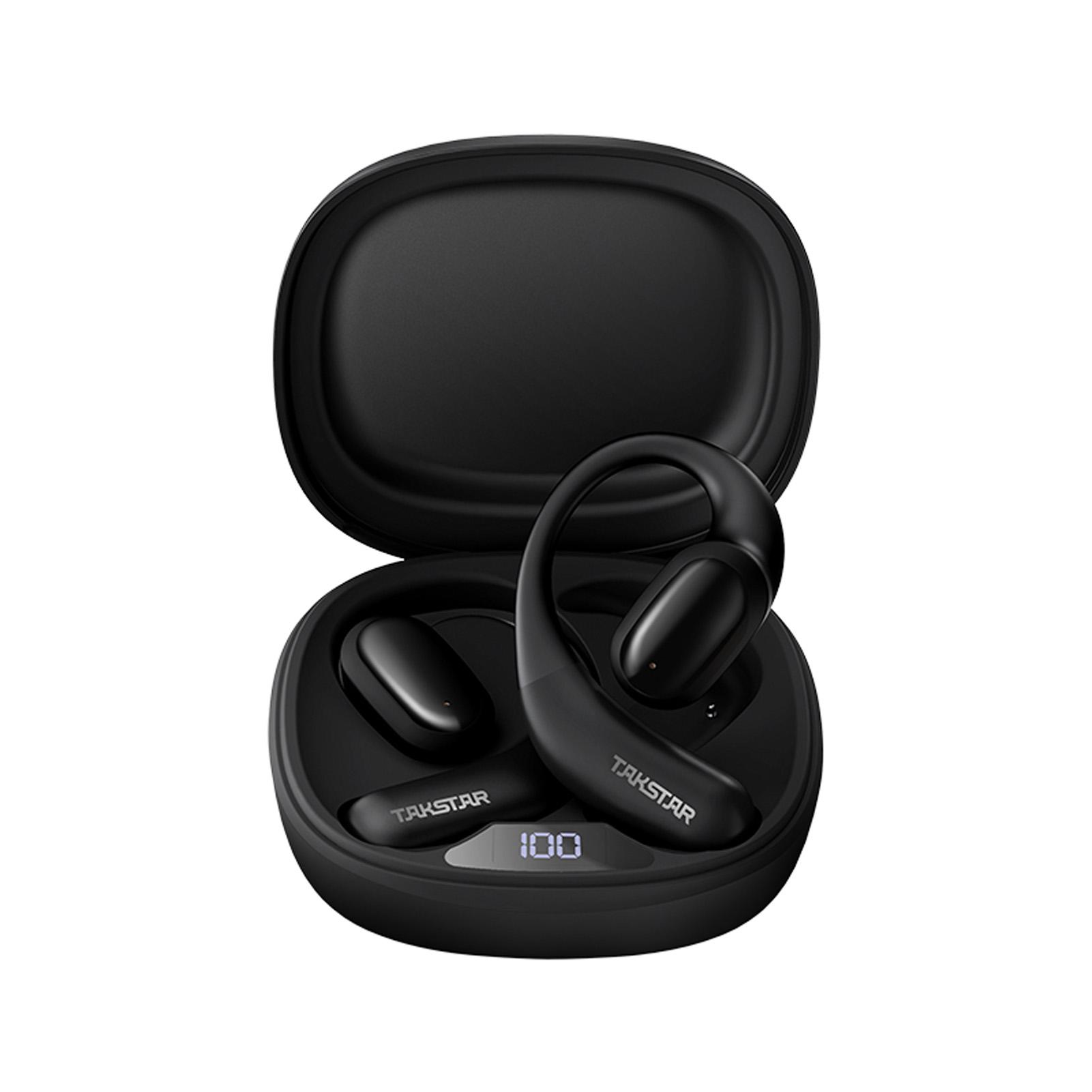 

Беспроводные наушники TAKSTAR с открытым ухом BT V5.4 со светодиодным дисплеем, время воспроизведения 50 часов, водонепроницаемость IPX4 чёрный