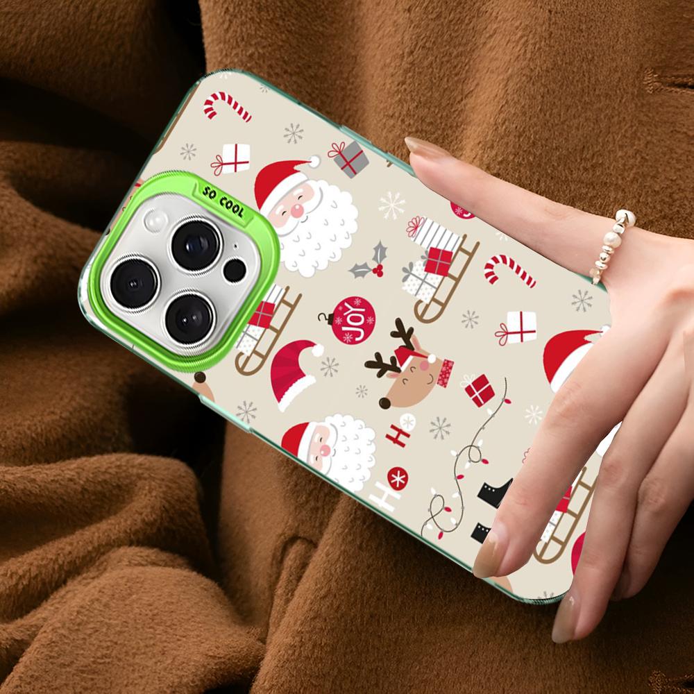 Weihnachts-Cartoon-Neujahrs-Handyhülle Für IPhone 16 15 14 13 12 11 Pro Max X XR XSMAX 8 7 Plus Matte Stoßfeste Rückabdeckung