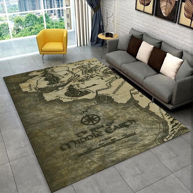 Classic L-Lord of The Rings H-Hobbit Carpet Rug for Bedroom Living Room Sofa Playroom Doormat Home Decor,Kid Area Rug Non-slip