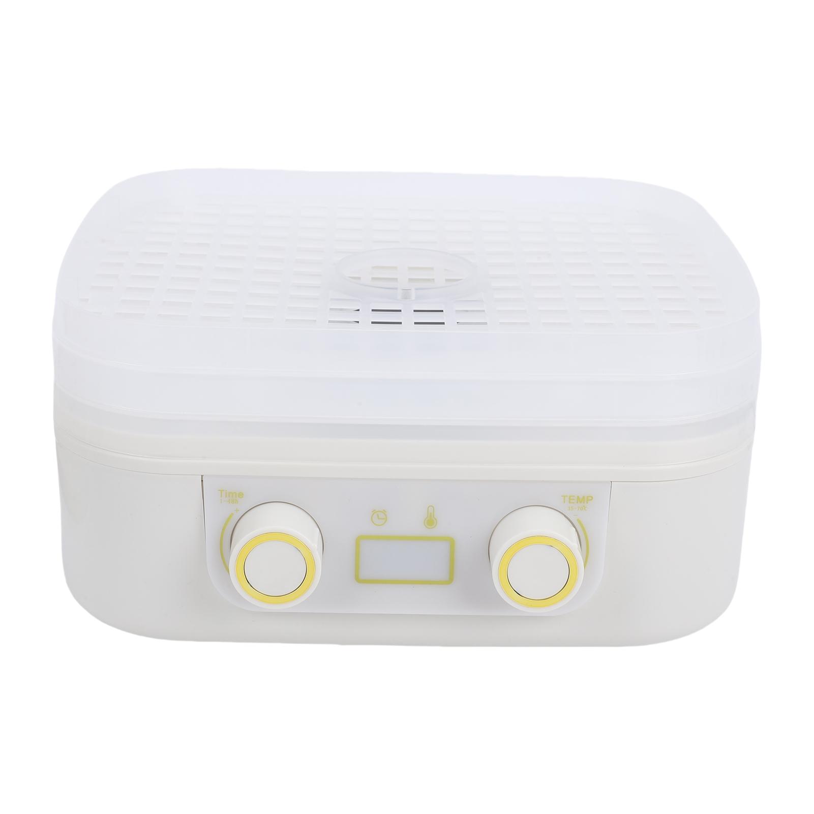 

Food Dehydrator White 5 Layer Dual Knobs Electric Fruit Dryer with Timer Temperature Controls for Vegetables Meat