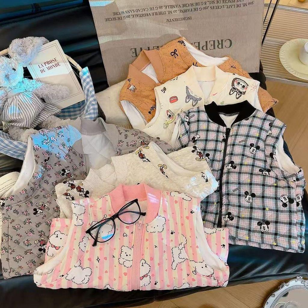 Chaleco de Algodón de Dibujos Animados para Niños - Ropa de Abrigo Cálida Acolchada para Niñas y Niños