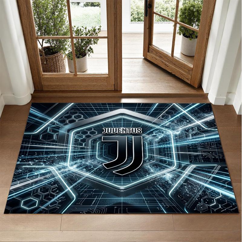 Juventus FC Design Crystal Velvet Rug Soft Decorative Mat for Bedroom Entrance