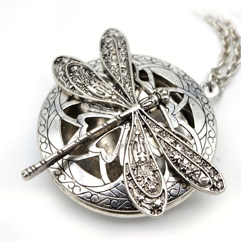 Vintage Dragonfly Chain Openable Pendant Necklace Valentine's Day Unique Gift Perfect Accessory for Women New Year's Gift