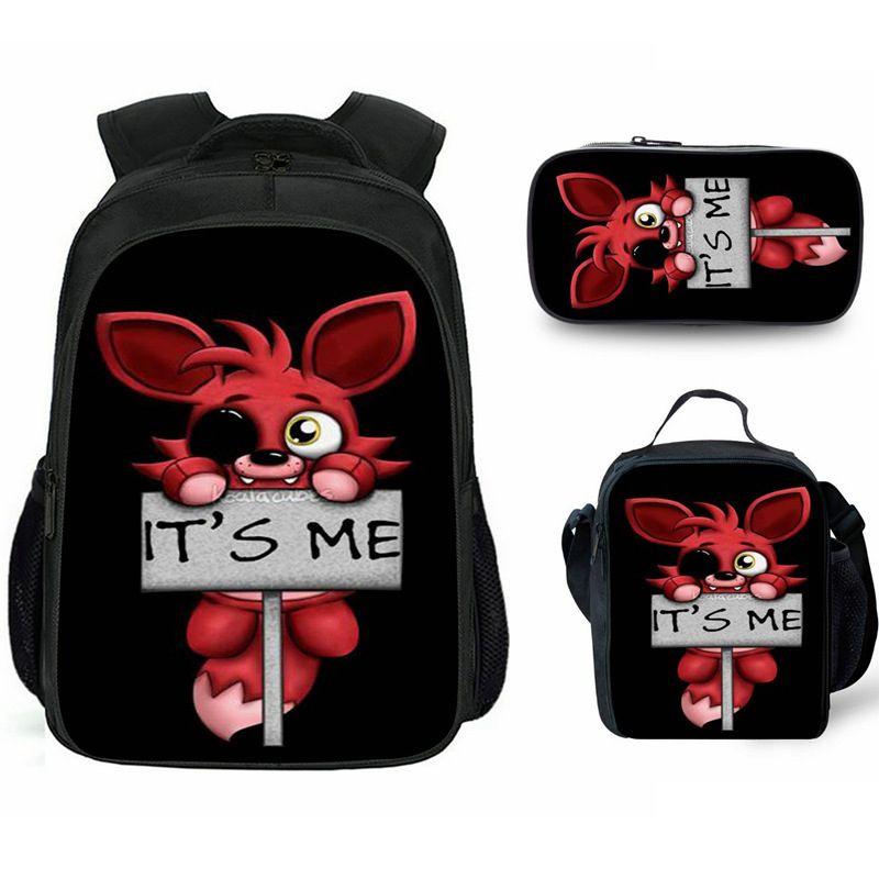 Vibrant Five Nights At Freddys Backpack Set With Lunch Bag And Pencil Case