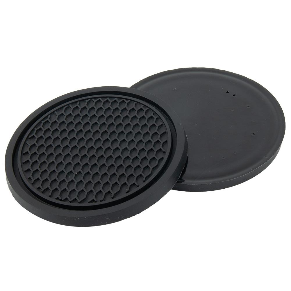 4pcs/set 7cm*5cm New Car Cup Holder Anti-Slip Silicone Insert Coaster Mat Universal Car Accessories Black Fit For Most Cars