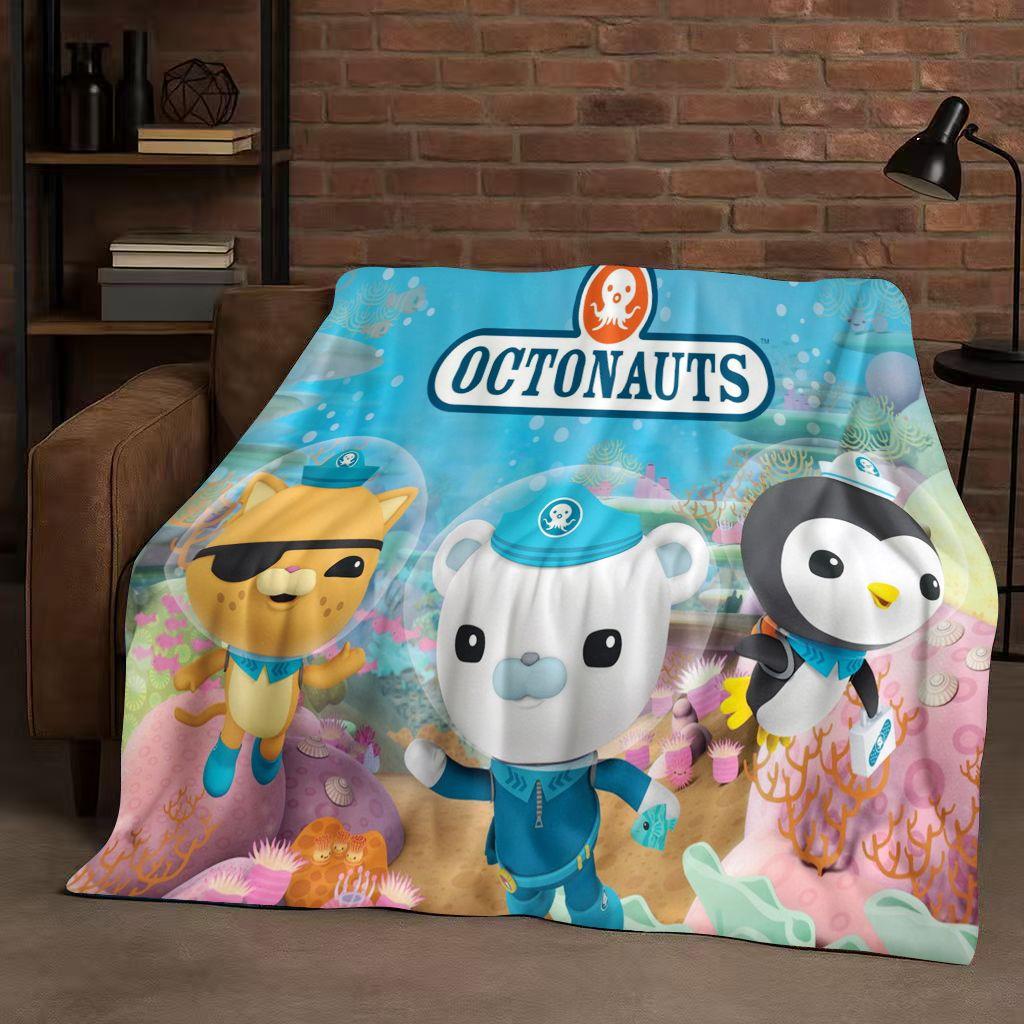 Süße Octonauts Barnacles Cartoon Flanelldecke, Ultraweiche Warme Plüschdecke für Zuhause Schlafzimmer Bett Sofa Abdeckung Büro Reise Kind