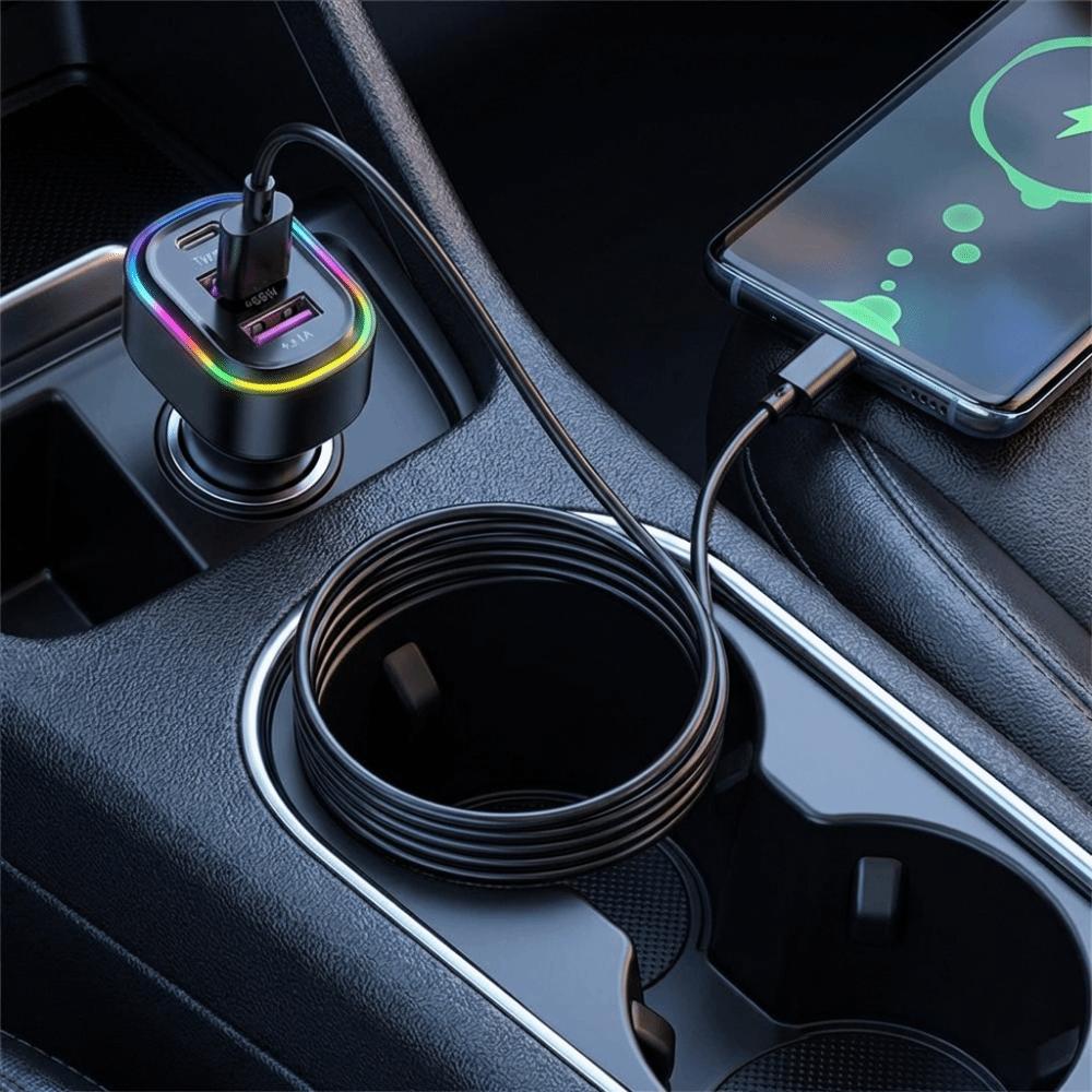 81W Power Car-mounted multi-function charger 6 in 1 Ports Super Fast Charging  Universal Vehicles