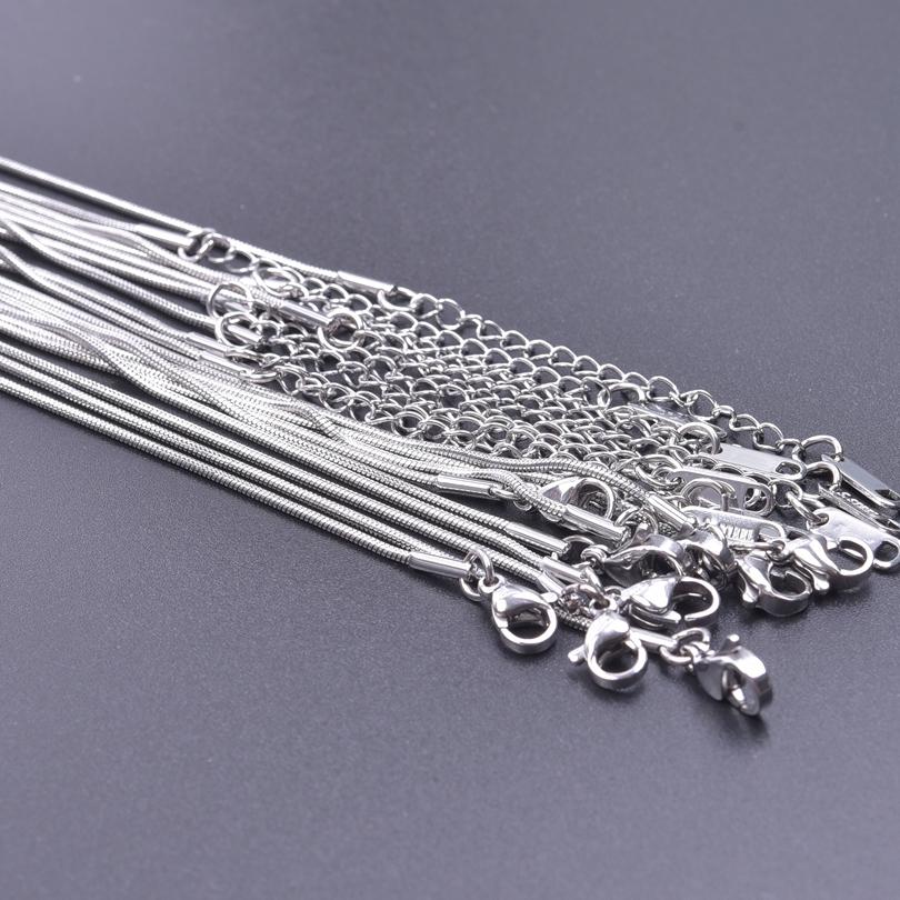 1/10pcs/Lot Silver Color Snake/Beads Chain Necklace Stainless Steel Chains For Women Men Accessories DIY Jewelry Making Choker 1pcs