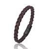 Simple New Style Men's Leather Bracelet Black/Blue/Brown Stainless Steel Buckle Valentine's Day Charm Bangle Gift Jewelry