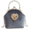 Gold Clip Crossbody Bags for Ladies Heart-shaped Metal Decoration Vintage Chain Shoulder Bag CLE