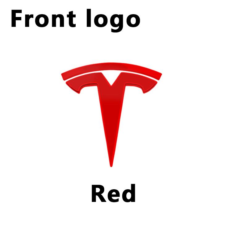 For Tesla Model 3 Model Y Car Logo Badge Car Front Grille Rear Trunk Emblem Head Front Rear Boot Tailgate Sticker Auto Accessory