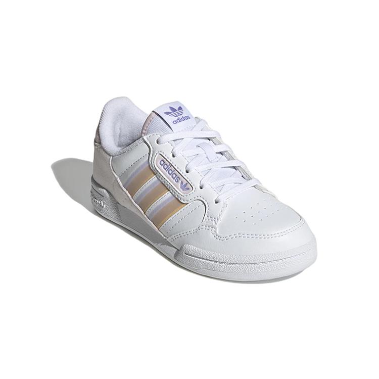 adidas Originals Continental Low Top Kids' Skateboarding Shoes Grid White Purple Children Aged 3 7 Years Old GY8139
