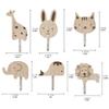 Decorative Wall Hooks 6 Pieces Animal-Shaped Nursery Wall Hooks Self-Adhesive Clothes Hanger Cartoon Towel Holder For Purse