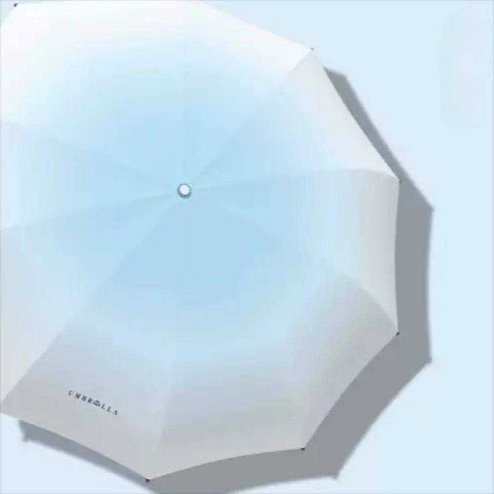 Gradient Color Rain Umbrella Double Keel Vinyl Folding Umbrella Durable Automatic Umbrella  Travel