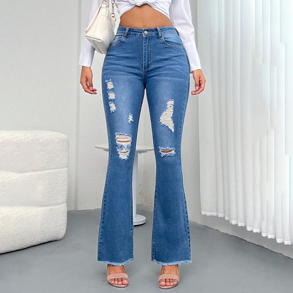 Women's Jeans Retro Color High Waisted Slim And Sexy Design Jeans