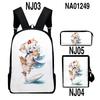 Classic Novelty Genshin Impact 3D Printed 3pcs/Set Pupil School Bags Laptop Daypack Backpack Inclined Shoulder Bag Pencil Case