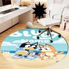 Custom Name Bluey Printed Round Rug Carpet Chair Rug Area Rug Entryway Doormats,for Office Chair Living Room Bedroom Kitchen Room.