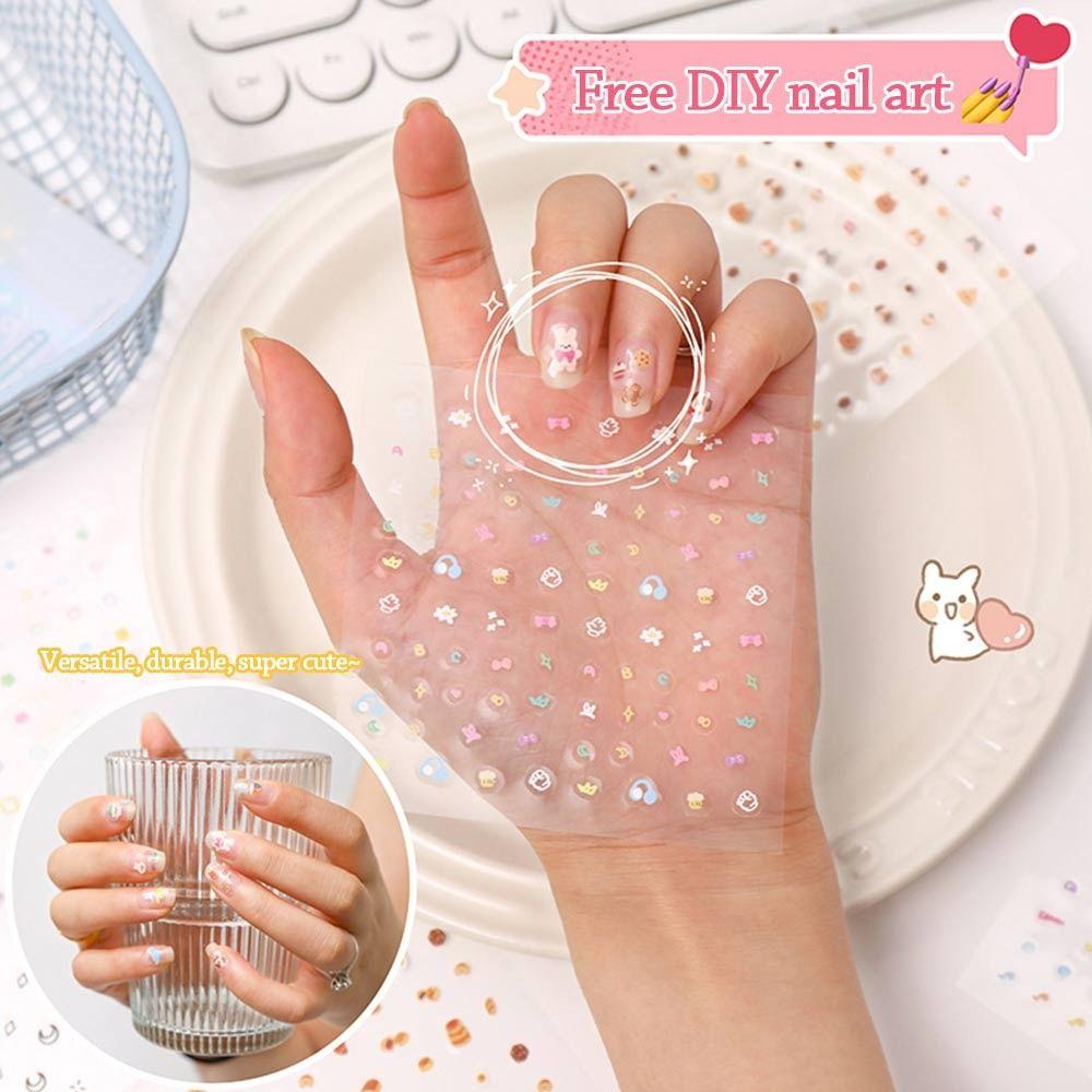 24Pcs/Set Self Adhesive Nail Sticker Soft Embossed Decal Nail Art Sticker for Nail Art Decoration