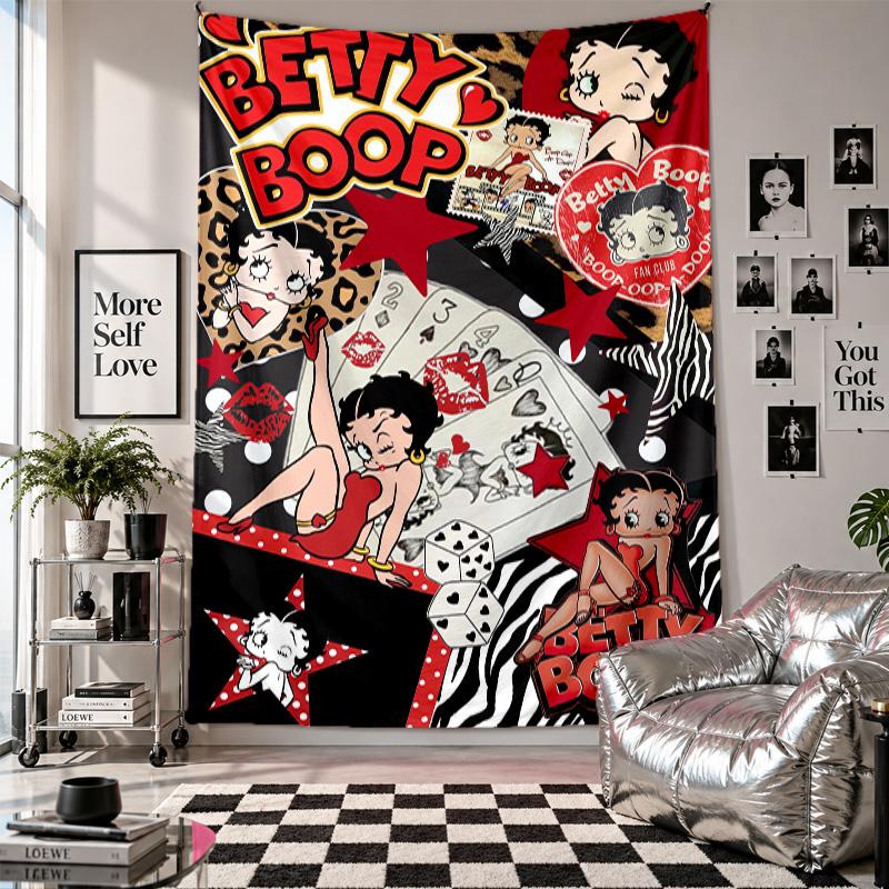 Wall TapestryBetty Boop Art Hanging Cloth Decorative Background Cover for Room Decoration