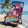 Custom Name Personalized Kpop Demon Hunter Print Beach Towel, for Trip Camping Beach Party Home Decor, Birthday Gift for Family & Friends