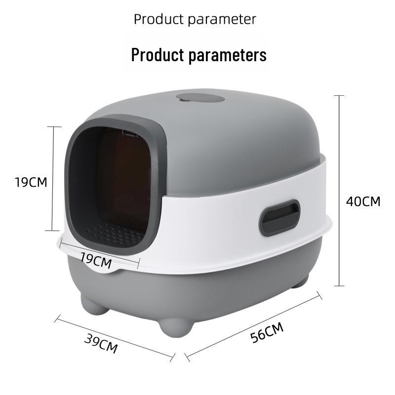 Fully Enclosed Extra-Large Cat Litter Box with UV Sterilization and Deodorizing Flip Cover