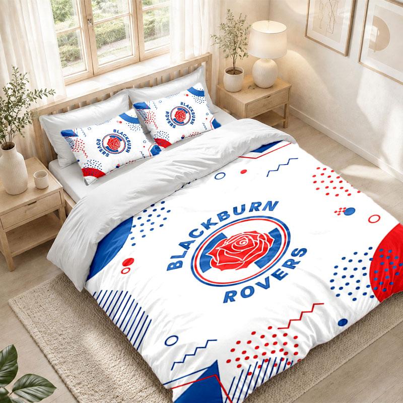 Bedding Set 1 Duvet Cover 2 Pillowcases Blackburn Rovers Football Print Bedroom Home Decoration