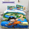 Son Goku Pattern Bedding,Quilt Set Quilt Cover Pillowcase Home Birthday Gift (1 * Duvet Cover + 2 * Pillowcase, Without Core)