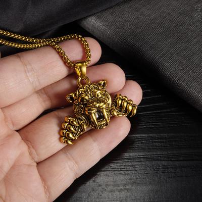 Nouveau Collier Tendance Tigre Hip-hop Rétro Pendentif