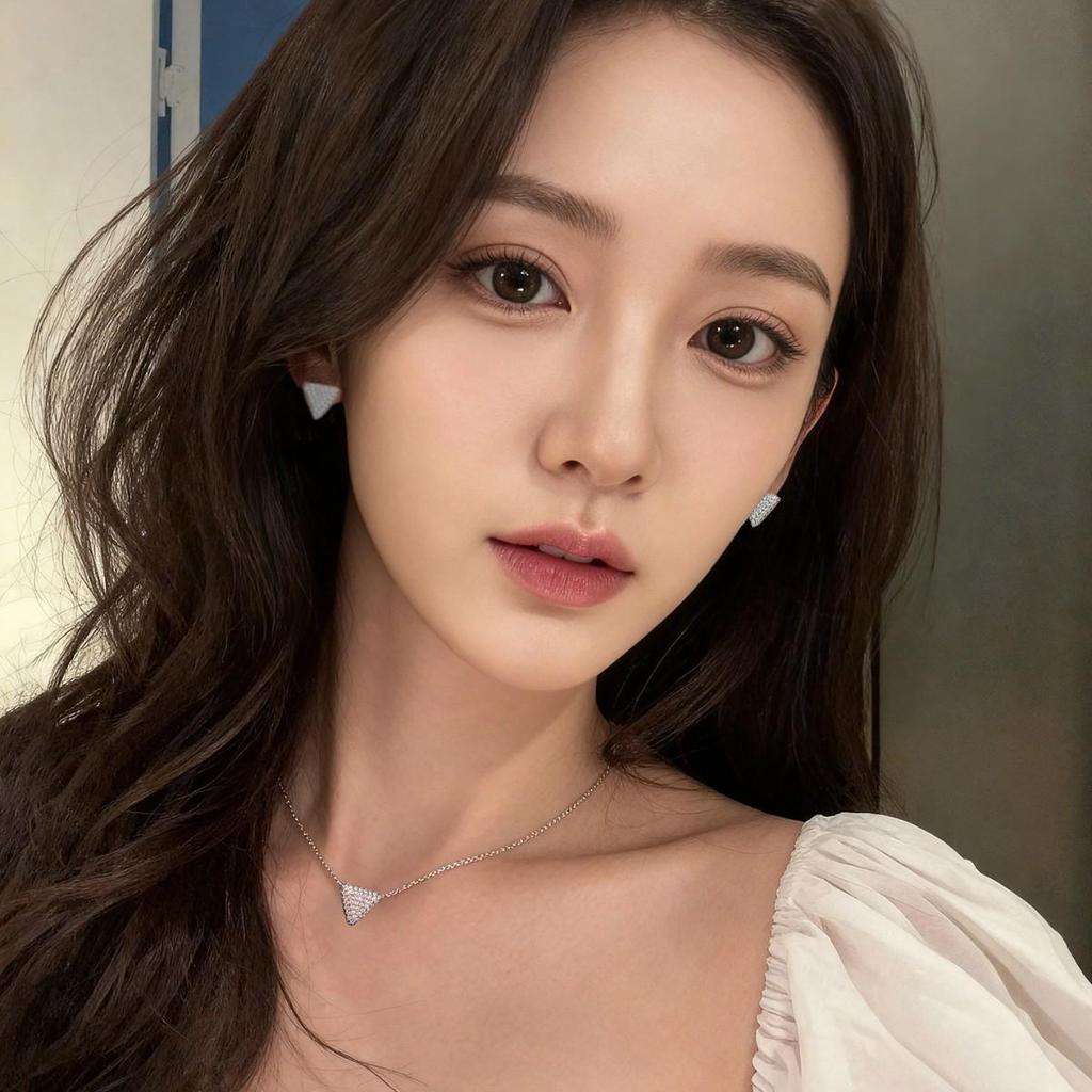Chic Zircon Triangle Stud Earrings & Necklace Set: Trendy Light Luxury Clavicle Chain Jewelry