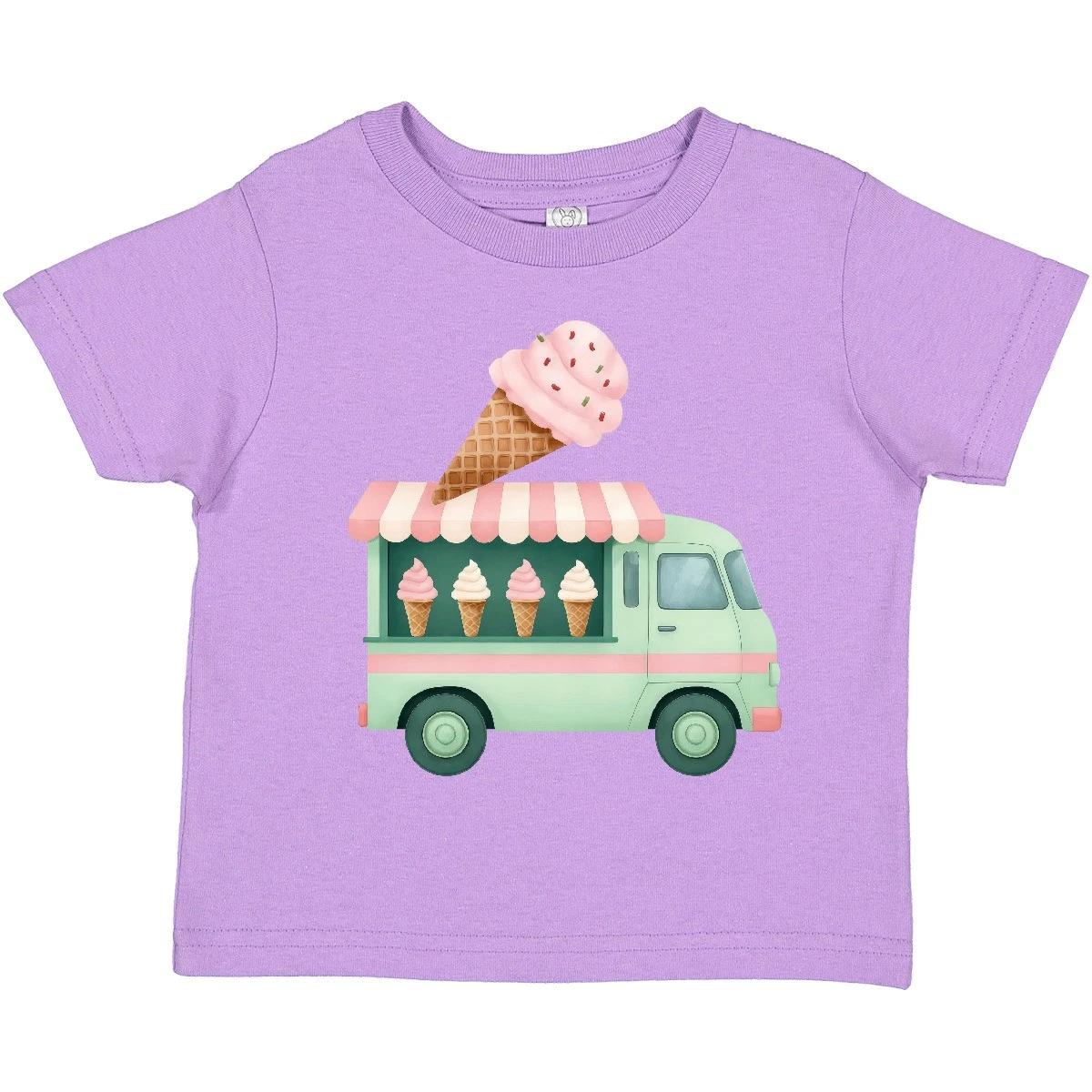 

Inktastic Green Ice Cream Truck Toddler kids boys T-Shirt Cone Summer Food Strawberry Cute 150