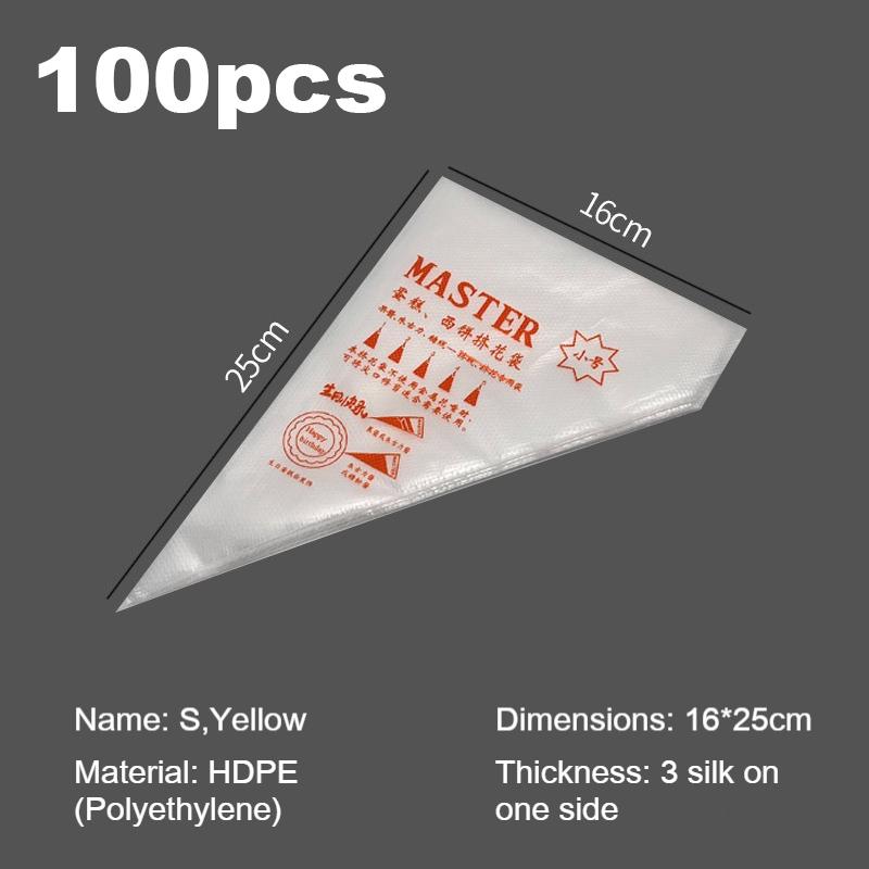 100/50 PCS Disposable Pastry Bag Cake Cream Decoration Icing Cream Squeezing Piping Bags Cake Baking Accessories DGGJ02