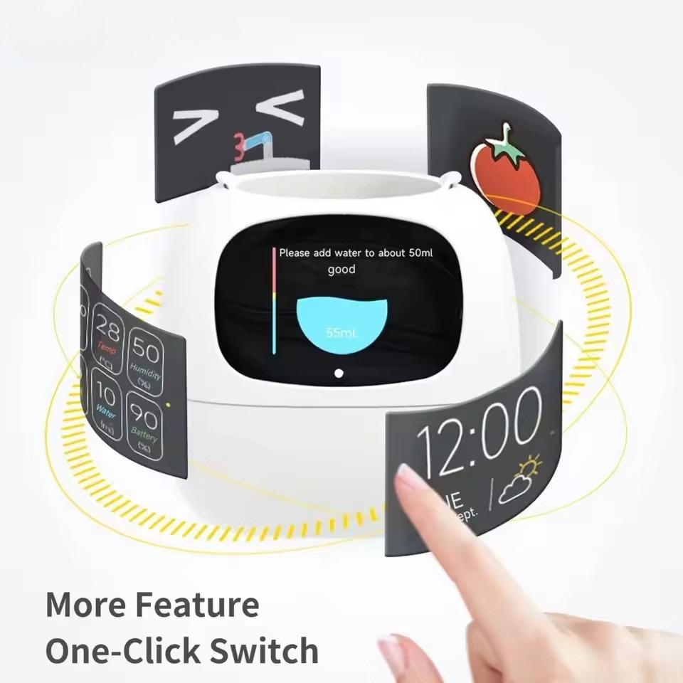 Smart Life Ivy Smart Planter, Oändligt Kul Över 49 Rika Uttryck, 7 Smarta Sensorer, AI-Chips Gör Det Enkelt och Roligt Att Odla Växter